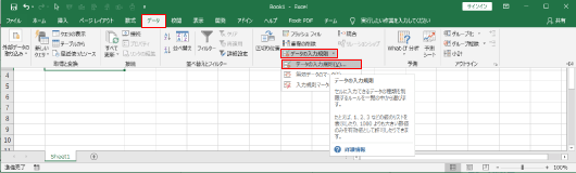 データの入力規則を選択する