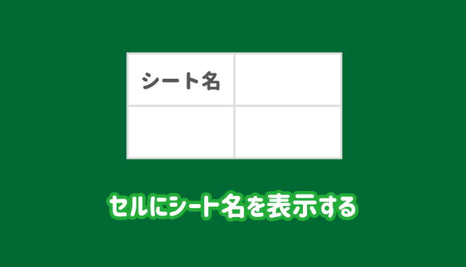 セルにシート名を表示する方法